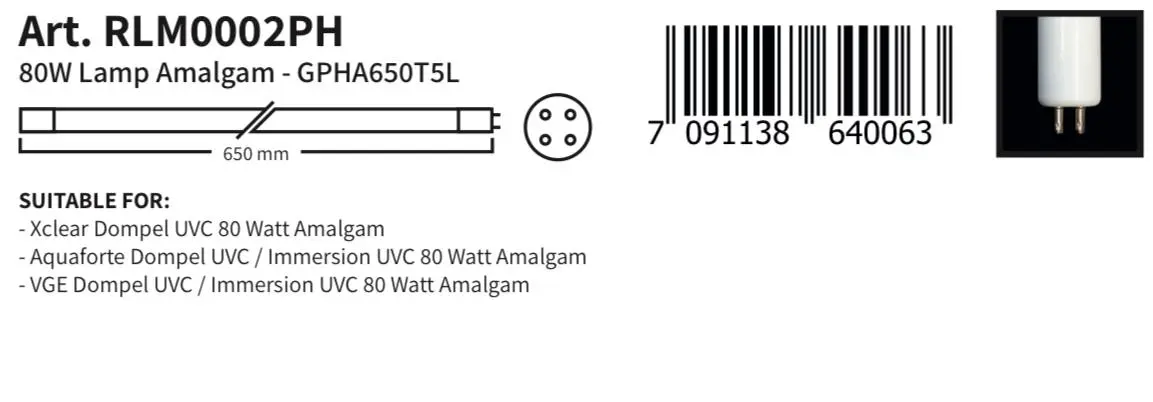 Filtreau Vervangingslamp 80W Amalgaam - Afbeelding 2
